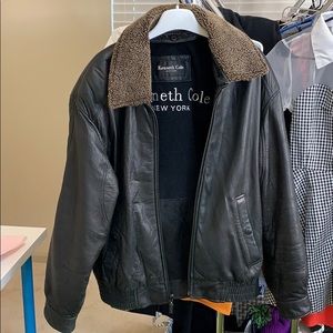 Kenneth Cole Lamb Skin oversized leather jacket